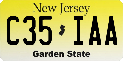 NJ license plate C35IAA