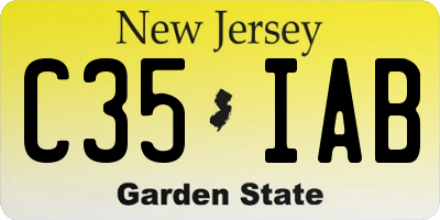 NJ license plate C35IAB