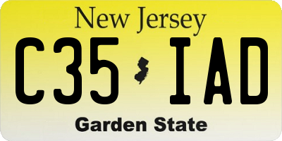 NJ license plate C35IAD