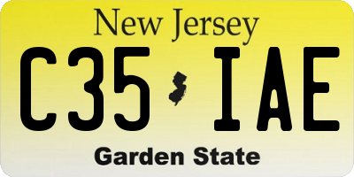 NJ license plate C35IAE