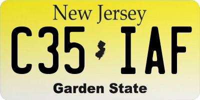 NJ license plate C35IAF