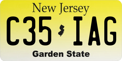 NJ license plate C35IAG