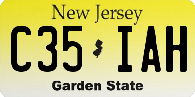 NJ license plate C35IAH