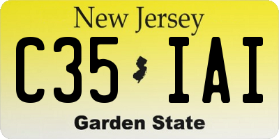 NJ license plate C35IAI