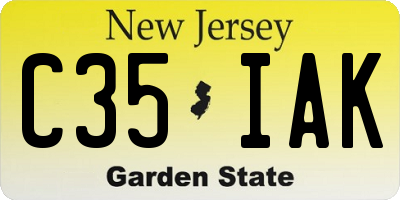 NJ license plate C35IAK