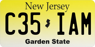 NJ license plate C35IAM