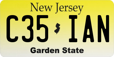 NJ license plate C35IAN