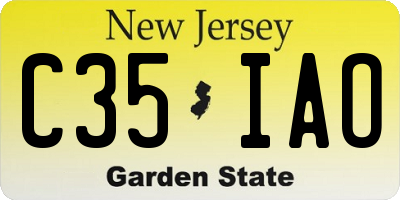 NJ license plate C35IAO