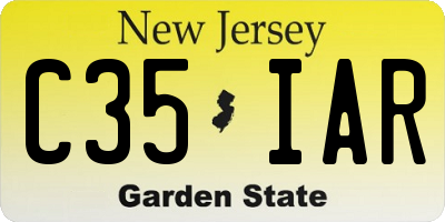 NJ license plate C35IAR