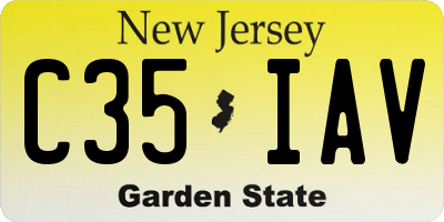 NJ license plate C35IAV