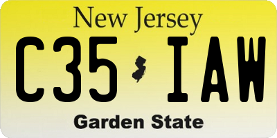 NJ license plate C35IAW