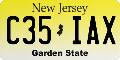 NJ license plate C35IAX