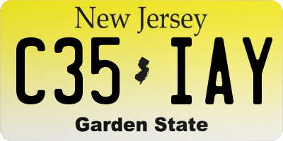 NJ license plate C35IAY