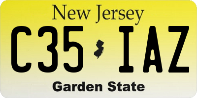 NJ license plate C35IAZ