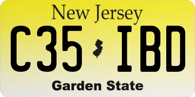 NJ license plate C35IBD