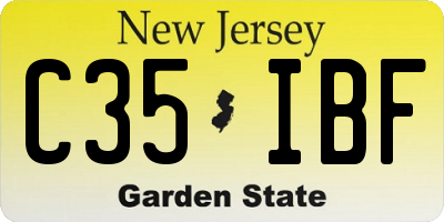 NJ license plate C35IBF