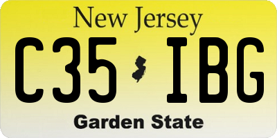 NJ license plate C35IBG