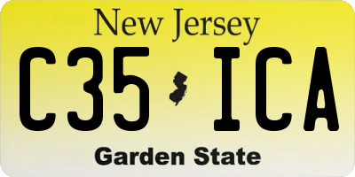 NJ license plate C35ICA