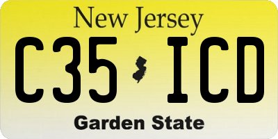 NJ license plate C35ICD