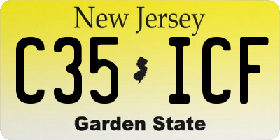 NJ license plate C35ICF
