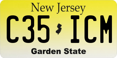 NJ license plate C35ICM