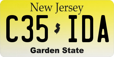 NJ license plate C35IDA