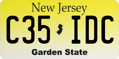 NJ license plate C35IDC