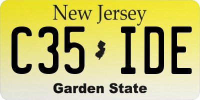 NJ license plate C35IDE