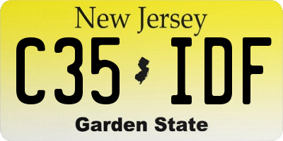 NJ license plate C35IDF