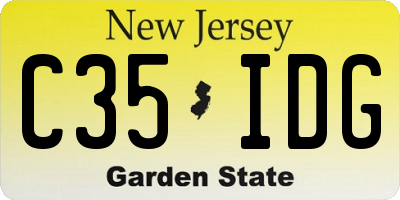 NJ license plate C35IDG