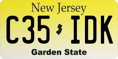 NJ license plate C35IDK