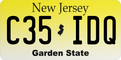 NJ license plate C35IDQ