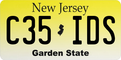 NJ license plate C35IDS