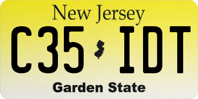 NJ license plate C35IDT