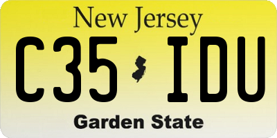 NJ license plate C35IDU