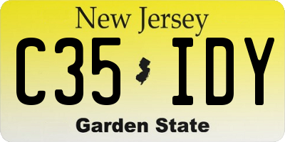 NJ license plate C35IDY