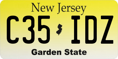 NJ license plate C35IDZ
