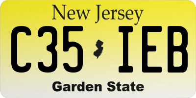 NJ license plate C35IEB