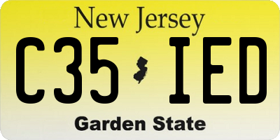 NJ license plate C35IED
