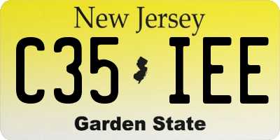 NJ license plate C35IEE