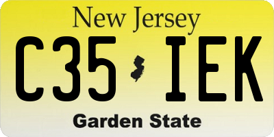 NJ license plate C35IEK
