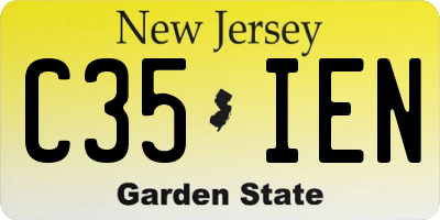 NJ license plate C35IEN