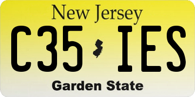 NJ license plate C35IES