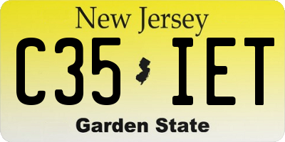 NJ license plate C35IET