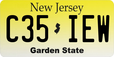 NJ license plate C35IEW