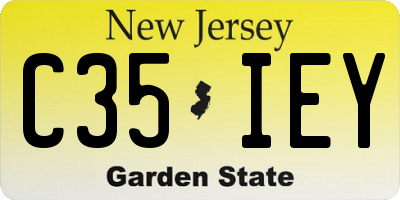 NJ license plate C35IEY