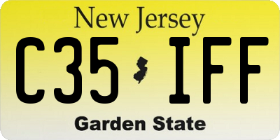 NJ license plate C35IFF