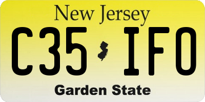 NJ license plate C35IFO