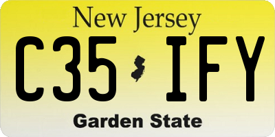 NJ license plate C35IFY