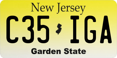 NJ license plate C35IGA